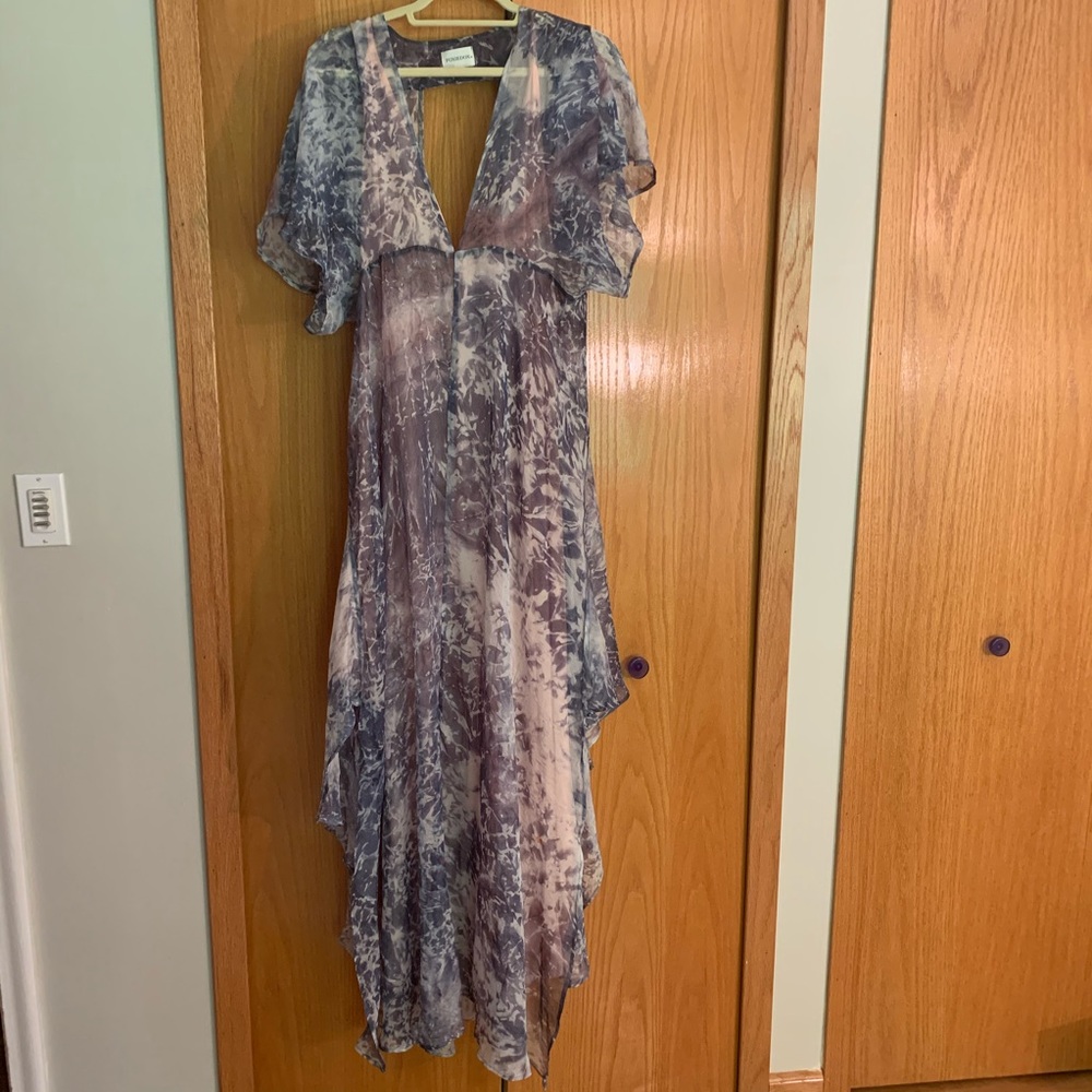 FOXIEDOX purple tie die maxi dress